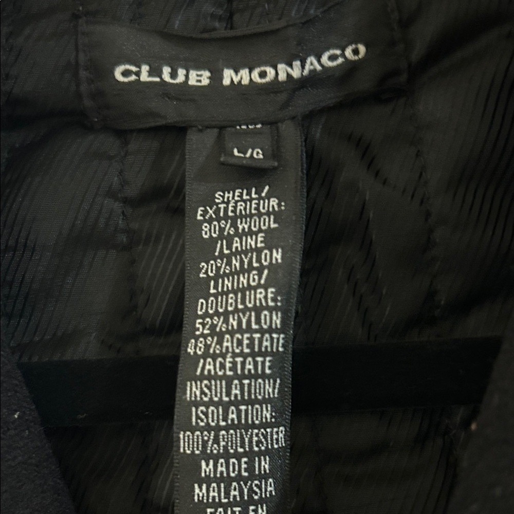 Club Monaco Women's Black Peacoat Size Large - Picture 2 of 7